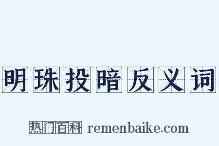明珠投暗反义词是什么意思的图片